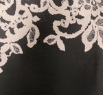Lace Print Fit And Flare Midi Dress In Black Ecru 6
