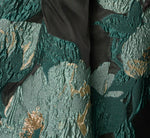 Long Sleeve Jacquard Tuxedo Ankle Length Combo Dress In Black Emerald 6