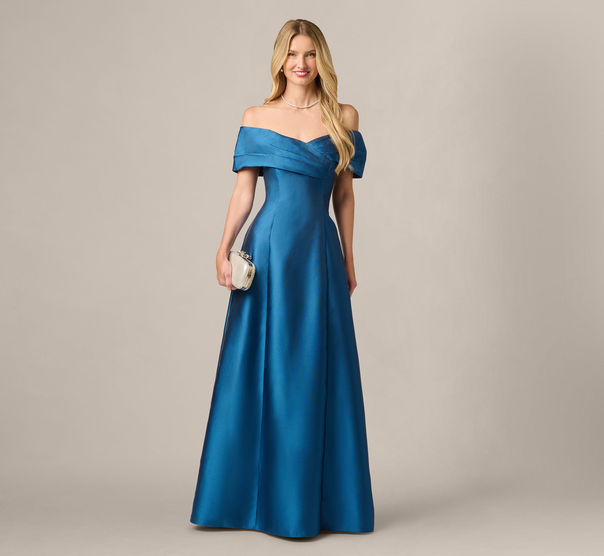Surplice Bodice Gown In Twilight River 1