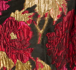 One Shoulder Metallic Floral Jacquard Gown In Black Pink Multi 6