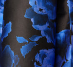 Ikat Floral Knot Front Ankle Length Dress In Blue Black Multi 6