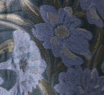 Floral Jacquard Flounce Cascade Gown In Navy Blue Multi 6