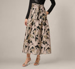 Long Sleeve Combo Tuxedo Ankle Length Gown In Black Blush 4