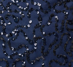 Asymmetrical 3D Floral Sequin Beaded Gown In Light Navy 6
