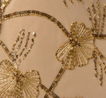 Deco Floral Beaded Sequin Collar Blouson Gown In Gold 6