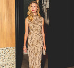 Deco Floral Beaded Sequin Collar Blouson Gown In Gold 1