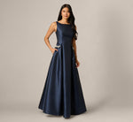 Pearly Beaded Pocket Mikado Ballgown In Midnight 2