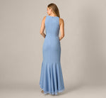 Surplice Organza Flounce High Low Gown In French Blue 5