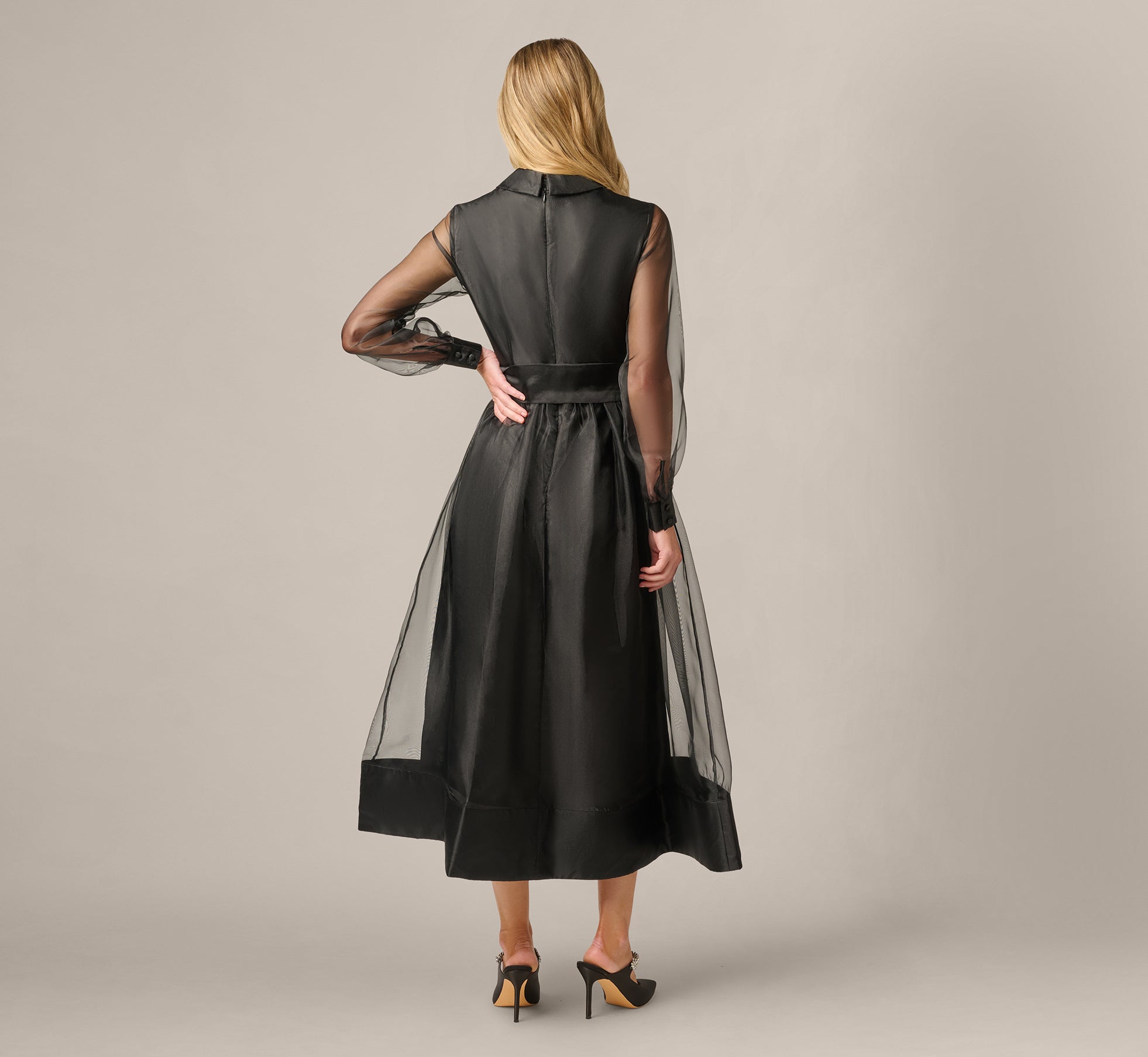 ankle length black dress with sleeves Cecelia Dress