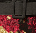 Petite Cap Sleeve Taffeta Floral Jacquard Combo Dress In Black Pink Multi 6