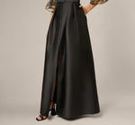 Bell Sleeve Sequin Embroidered Combo Gown In Black Gold 4
