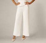 Pearly Collar Extended Shoulder Peplum Jumpsuit In Ivory 4