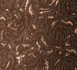 Strapless Scalloped Beaded Rose Jacquard Gown In Chocolate 6