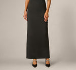 Origami Bow Shoulder Stretch Column Gown In Black 4