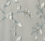 Flutter Sleeve 3D Petal Beaded Draped Gown In Snow Globe 6