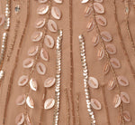 Extended Shoulder Leaf Beaded Illusion Gown In Cafe Mocha 6