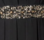 Beaded Trim Keyhole Cape Gown In Midnight 6