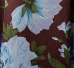 Petite Garden Floral Printed V Neck Mikado Gown In Brown Multi 6