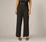 Satin Brooch Halter Combo Jumpsuit In Black 4