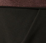 One Shoulder Shimmer Knit Combo Ankle Length Dress In Chocolate Black 6