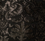 Metallic Baroque Scroll Velvet Burnout Gown In Black Gold 6