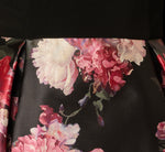 Long Sleeve Off Shoulder Floral Mikado Combo Dress In Black Multi 6