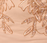 Plus Size Adrianna Papell Hand-Beaded Sleeveless Slim Column Gown In Rose Gold 6