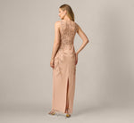 Adrianna Papell Hand-Beaded Sleeveless Slim Column Gown In Rose Gold 5