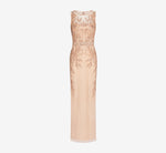Adrianna Papell Hand-Beaded Sleeveless Slim Column Gown In Rose Gold 7