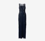 Adrianna Papell Hand-Beaded Sleeveless Slim Column Gown In Midnight 7