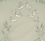 Hand-Beaded Illusion Long Blouson Gown In Icy Sage 6