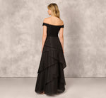Strapless Organza Ball Gown With Off The Shoulder Neckline In Black 5
