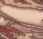 Clipped Jacquard High Low Gown With Ruffle One Shoulder Neck In Rust Multi 7