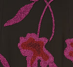 Beaded Floral Halter Column Gown With Mock Neck In Black Multi 7