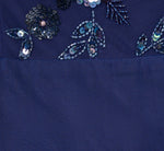 Tiered Organza Gown With Beaded Bodice In Navy 7