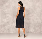 Crepe Lace Midi Dress In Twilight 5