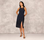 Crepe Lace Midi Dress In Twilight 2