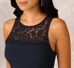Crepe Lace Midi Dress In Twilight 3