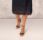 Crepe Lace Midi Dress In Twilight 4