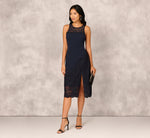 Crepe Lace Midi Dress In Twilight 1
