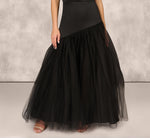 Strapless Mikado Ball Gown With Mesh Skirt In Black 4