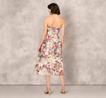 Strapless Floral Jacquard Midi Dress In Pink Multi 6