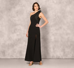 One Shoulder Pleated Detail Mermaid Gown In Black 2