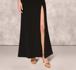 One Shoulder Pleated Detail Mermaid Gown In Black 4