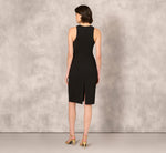 Sleeveless Sequin Flower Sheath Midi Dress In Black 6