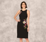 Sleeveless Sequin Flower Sheath Midi Dress In Black 3
