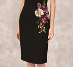 Sleeveless Sequin Flower Sheath Midi Dress In Black 4