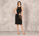 Sleeveless Sequin Flower Sheath Midi Dress In Black 8