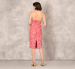 Beaded Halter Midi Sheath Dress In Summer Rose 5