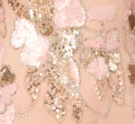 Sleeveless Square Neck Floral Beaded Column Gown In Pink 7